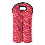 Pink And Yellow Giraffe Pattern Print Double Neoprene Wine Tote