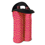 Pink And Yellow Giraffe Pattern Print Double Neoprene Wine Tote