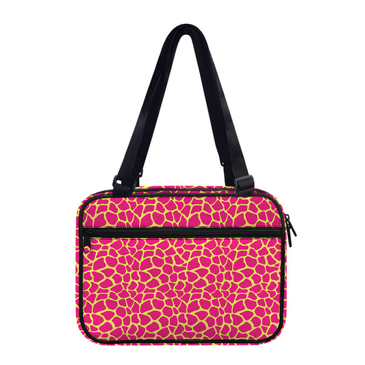 Pink And Yellow Giraffe Pattern Print Double Strap Bible Bag