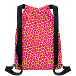Pink And Yellow Giraffe Pattern Print Drawstring Backpack