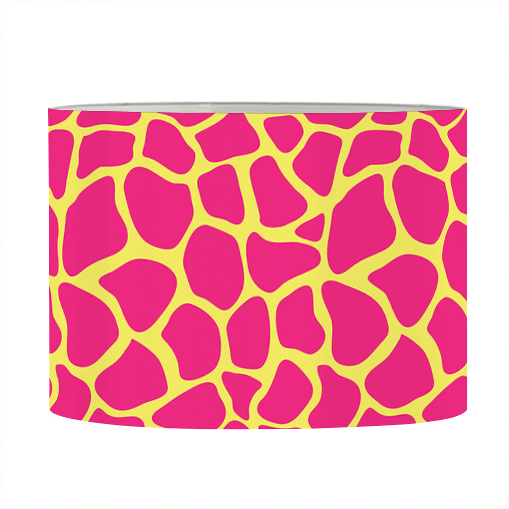 Pink And Yellow Giraffe Pattern Print Drum Lamp Shade