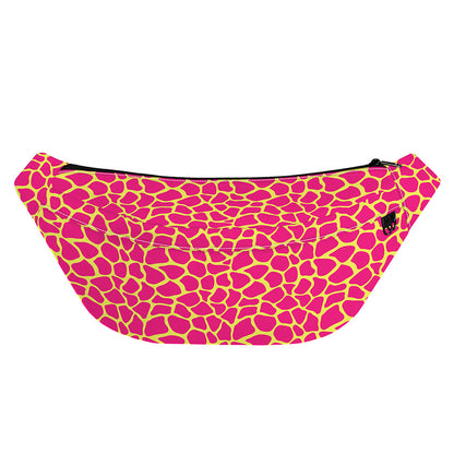 Pink And Yellow Giraffe Pattern Print Fanny Pack