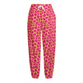 Pink And Yellow Giraffe Pattern Print Fleece Lined Knit Pants