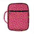 Pink And Yellow Giraffe Pattern Print Front Pocket Bible Bag