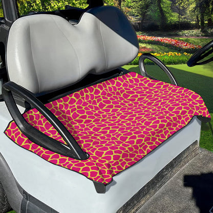 Pink And Yellow Giraffe Pattern Print Golf Cart Seat Cover