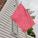Pink And Yellow Giraffe Pattern Print House Flag