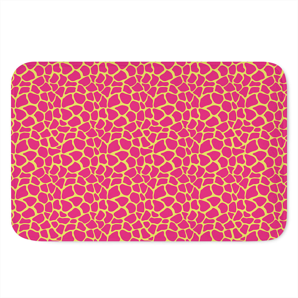 Pink And Yellow Giraffe Pattern Print Indoor Door Mat