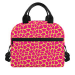 Pink And Yellow Giraffe Pattern Print Insulated Lunch Bag