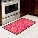 Pink And Yellow Giraffe Pattern Print Kitchen Mat