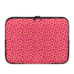 Pink And Yellow Giraffe Pattern Print Laptop Sleeve