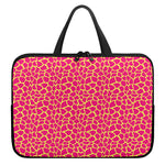 Pink And Yellow Giraffe Pattern Print Laptop Sleeve With Handle