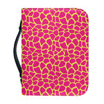 Pink And Yellow Giraffe Pattern Print Leather Bible Cover