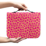 Pink And Yellow Giraffe Pattern Print Leather Bible Cover