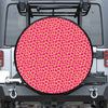 Pink And Yellow Giraffe Pattern Print Leather Spare Tire Cover