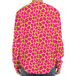 Pink And Yellow Giraffe Pattern Print Long Sleeve Baseball Jersey