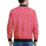 Pink And Yellow Giraffe Pattern Print Men's Bomber Jacket