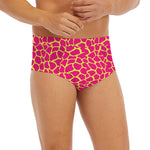 Pink And Yellow Giraffe Pattern Print Men's Briefs