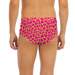 Pink And Yellow Giraffe Pattern Print Men's Briefs