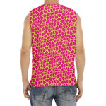 Pink And Yellow Giraffe Pattern Print Men's Fitness Tank Top