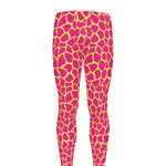 Pink And Yellow Giraffe Pattern Print Men's leggings
