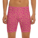 Pink And Yellow Giraffe Pattern Print Men's Long Boxer Briefs