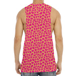 Pink And Yellow Giraffe Pattern Print Men's Muscle Tank Top