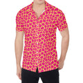 Pink And Yellow Giraffe Pattern Print Men's Shirt