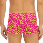 Pink And Yellow Giraffe Pattern Print Men's Short Boxer Briefs