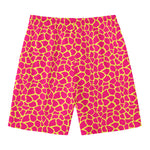 Pink And Yellow Giraffe Pattern Print Men's Swim Trunks