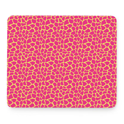 Pink And Yellow Giraffe Pattern Print Mouse Pad