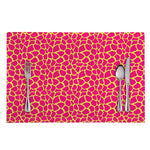 Pink And Yellow Giraffe Pattern Print Placemat