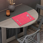 Pink And Yellow Giraffe Pattern Print Placemat