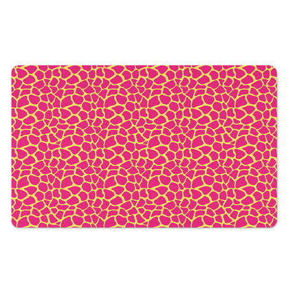 Pink And Yellow Giraffe Pattern Print Polyester Doormat
