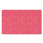Pink And Yellow Giraffe Pattern Print Polyester Doormat