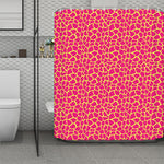 Pink And Yellow Giraffe Pattern Print Polyester Shower Curtain