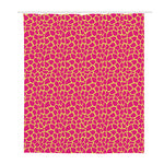 Pink And Yellow Giraffe Pattern Print Polyester Shower Curtain
