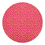 Pink And Yellow Giraffe Pattern Print Round Blanket