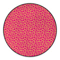 Pink And Yellow Giraffe Pattern Print Round Floor Mat