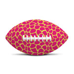 Pink And Yellow Giraffe Pattern Print Rugby Ball