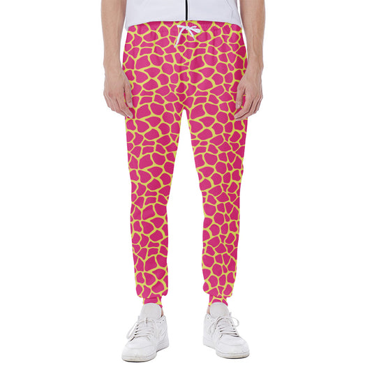Pink And Yellow Giraffe Pattern Print Scuba Joggers