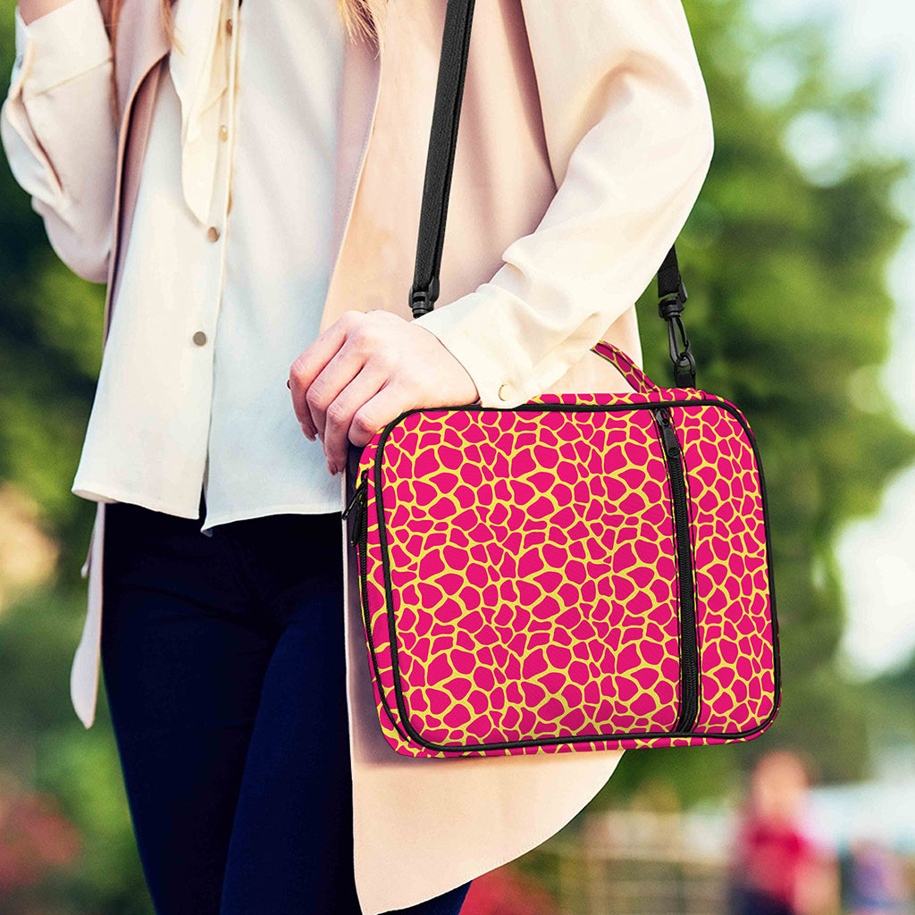 Pink And Yellow Giraffe Pattern Print Shoulder Strap Bible Bag