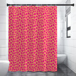 Pink And Yellow Giraffe Pattern Print Shower Curtain
