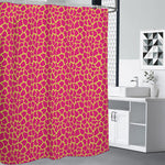 Pink And Yellow Giraffe Pattern Print Shower Curtain