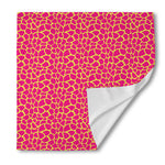 Pink And Yellow Giraffe Pattern Print Silk Bandana