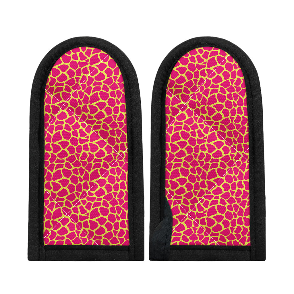 Pink And Yellow Giraffe Pattern Print Skillet Handle Cover