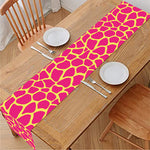 Pink And Yellow Giraffe Pattern Print Table Runner