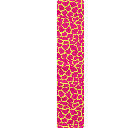 Pink And Yellow Giraffe Pattern Print Table Runner