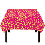 Pink And Yellow Giraffe Pattern Print Tablecloth