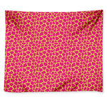 Pink And Yellow Giraffe Pattern Print Tapestry