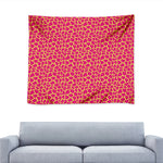 Pink And Yellow Giraffe Pattern Print Tapestry